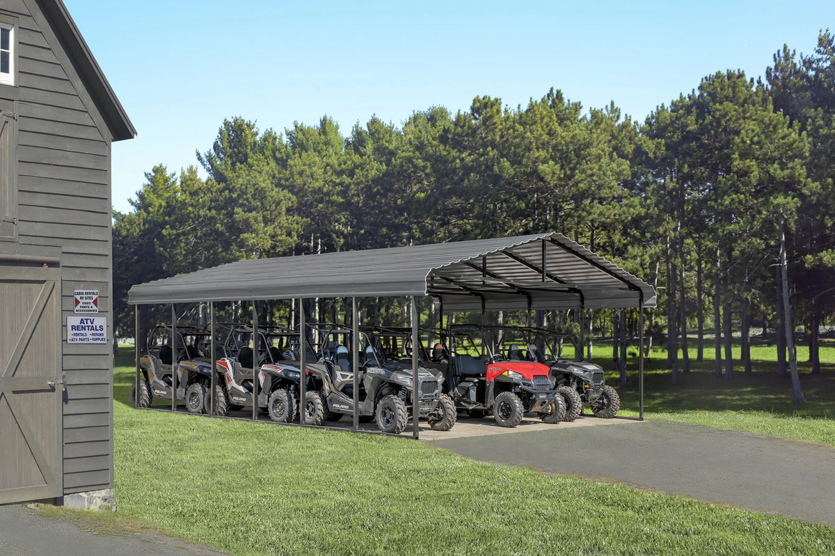 20 ft. x 29 ft. x 9 ft. Charcoal Carport X63832