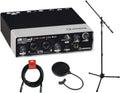 USB 2.0 Audio Interface with Dual Microphone Preamps, Tripod Microphone Stand, XLR-XLR Cable & Pop Filter Kit Z241400