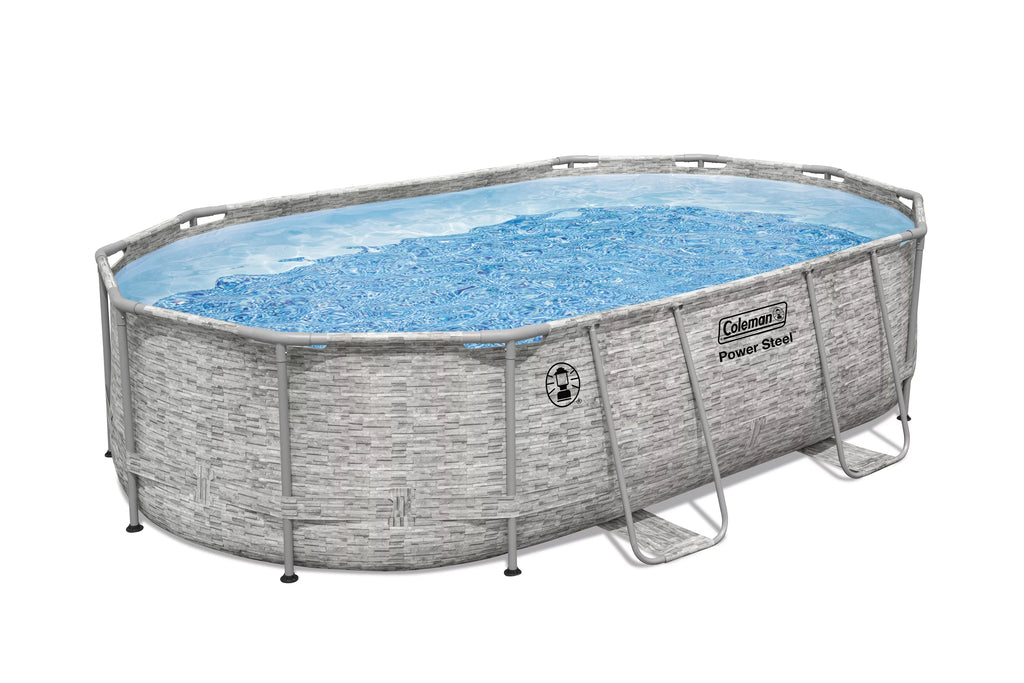 16 ft. x 10 ft. x 42 in. Oval Metal Frame Above Ground Pool Set L511830