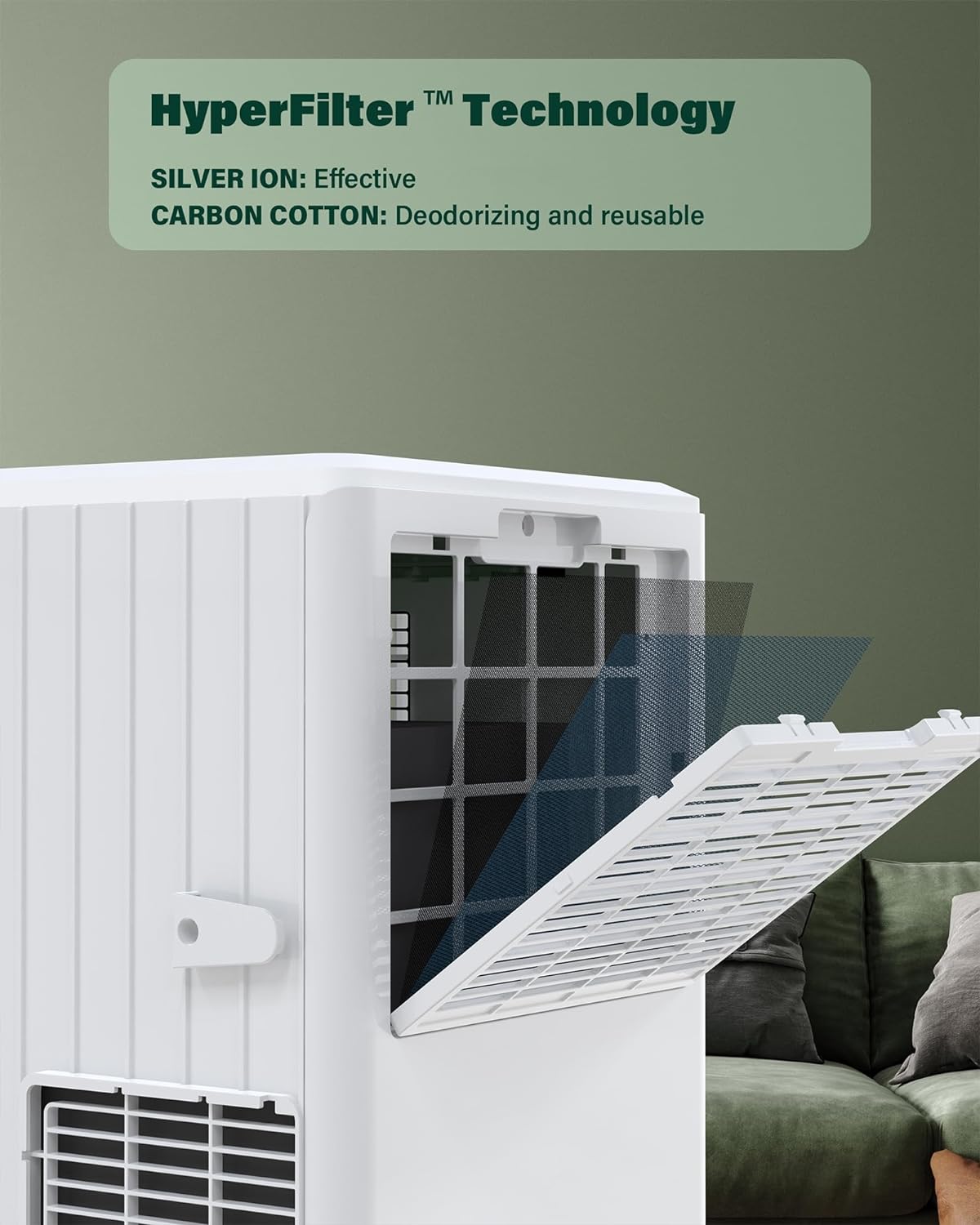 8000 BTU Portable Air Conditioner with Remote Control, White E694