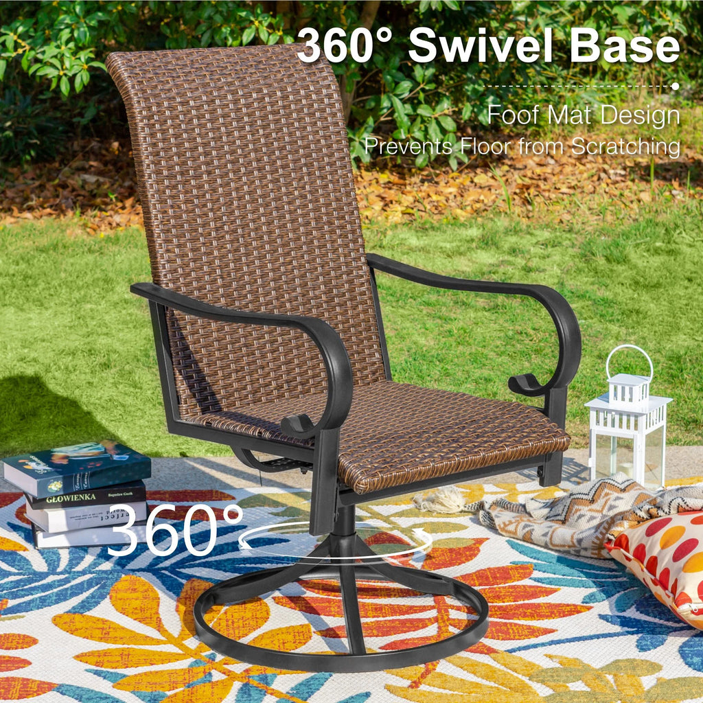 7 Piece Outdoor Patio Dining Set Rattan Chairs and Table I53134