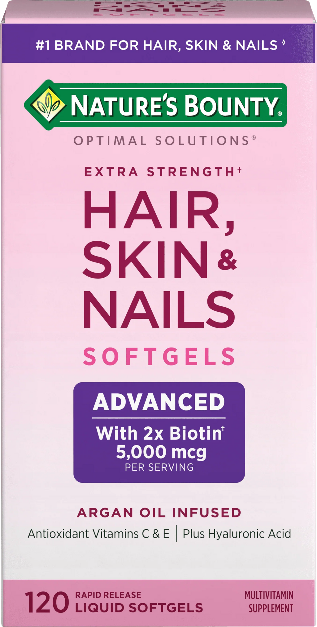 Hair, Skin and Nail Biotin & Vitamins A, C, & E Softgels, 120 Ct P417513
