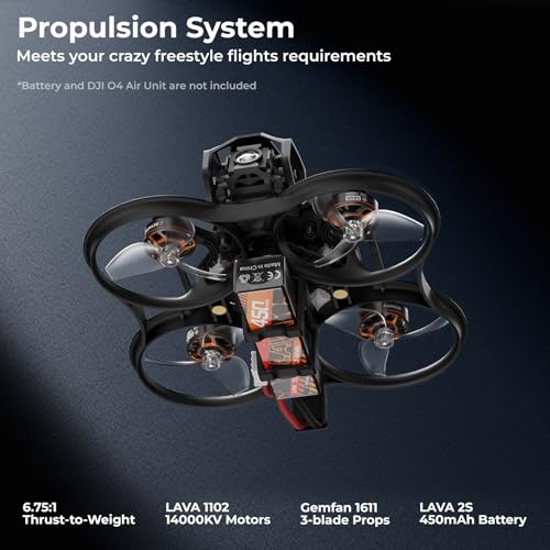 Brushless Whoop Quadcopter Pocket Drone with HD VTX Bracket for DJI O4 Air Unit F4 2-3S 20A FC LAVA 1102|14000KV Motor F922