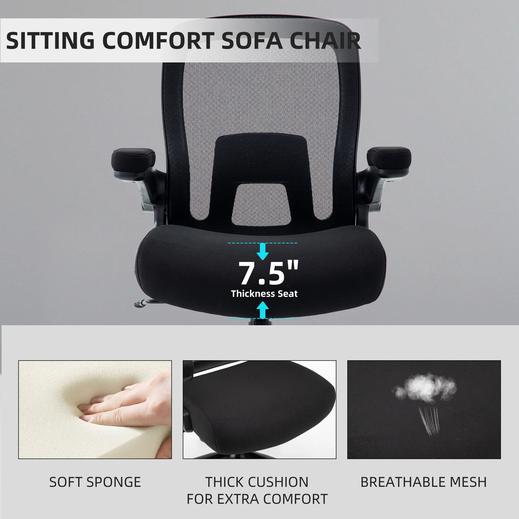 Black Mesh Office Chair with Adjustable Lumbar Support C208735