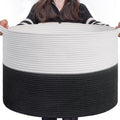 Large Cotton Rope Storage Basket 90L Grey K513