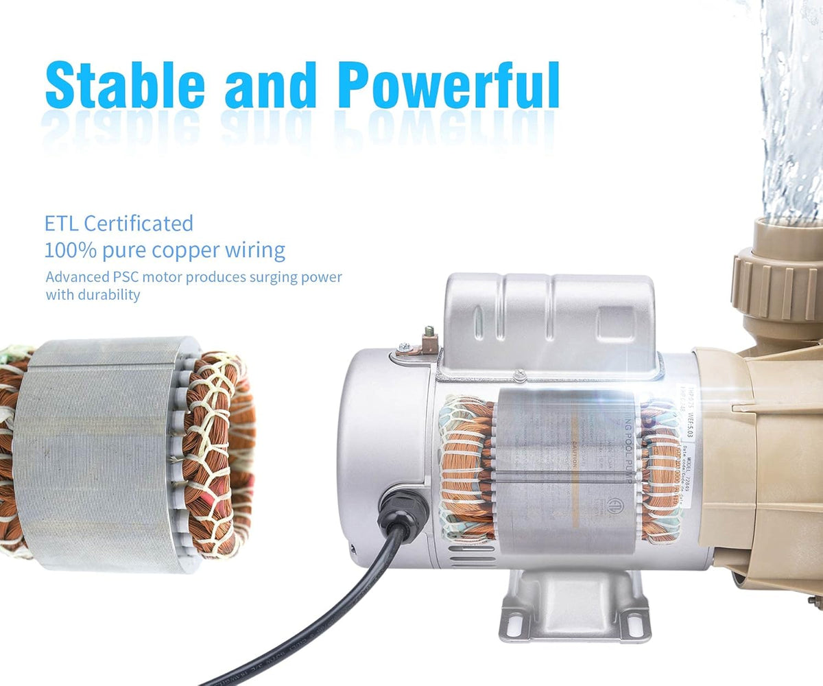 1HP 4600GPH Pool Pump for Above Ground Pools 115V X69237