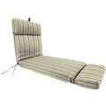 Grey Stripe Rectangular Outdoor Chaise Lounge Cushion with Ties P5836