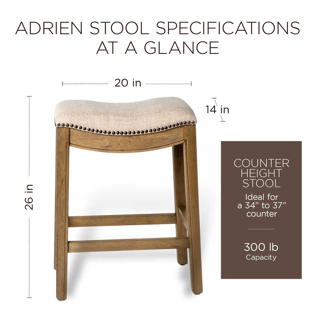 30" Bar Height Stool with Cream Fabric I31660