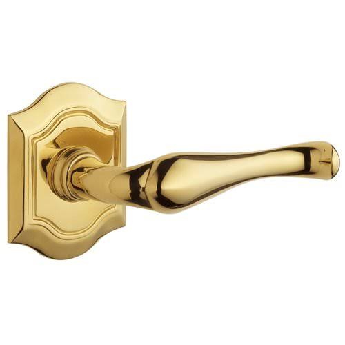 Satin Brass/Brown Lever Pair Q317