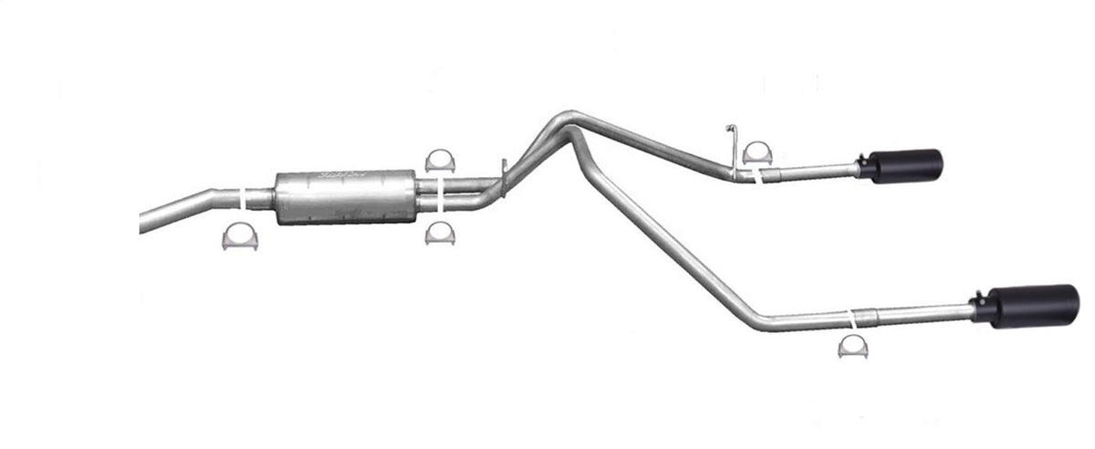 Black Cat-Back Dual Split Exhaust System R4134