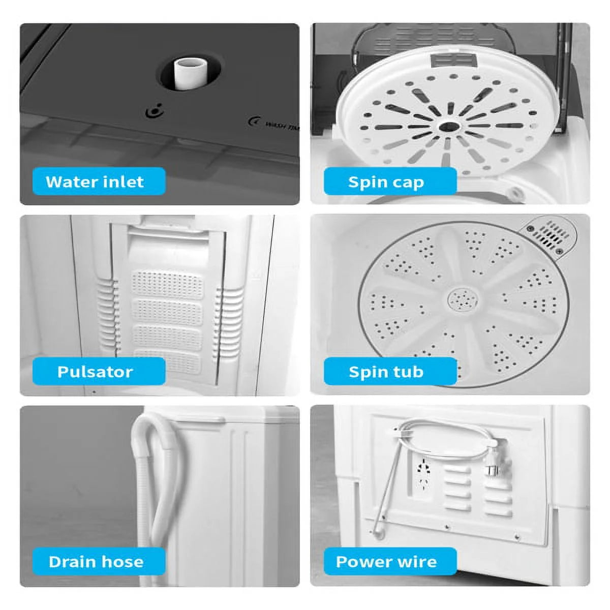 26lbs Semi-Automatic Washing Machine with Drain Pump D346