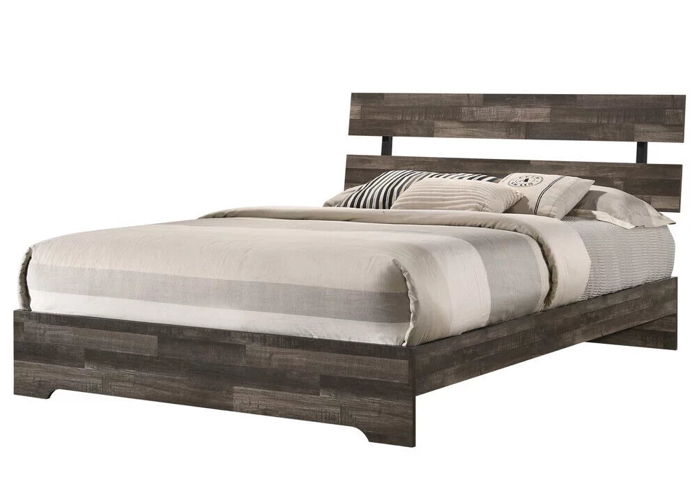Rustic Brown 6pc King Size Platform Bedroom Set H656272