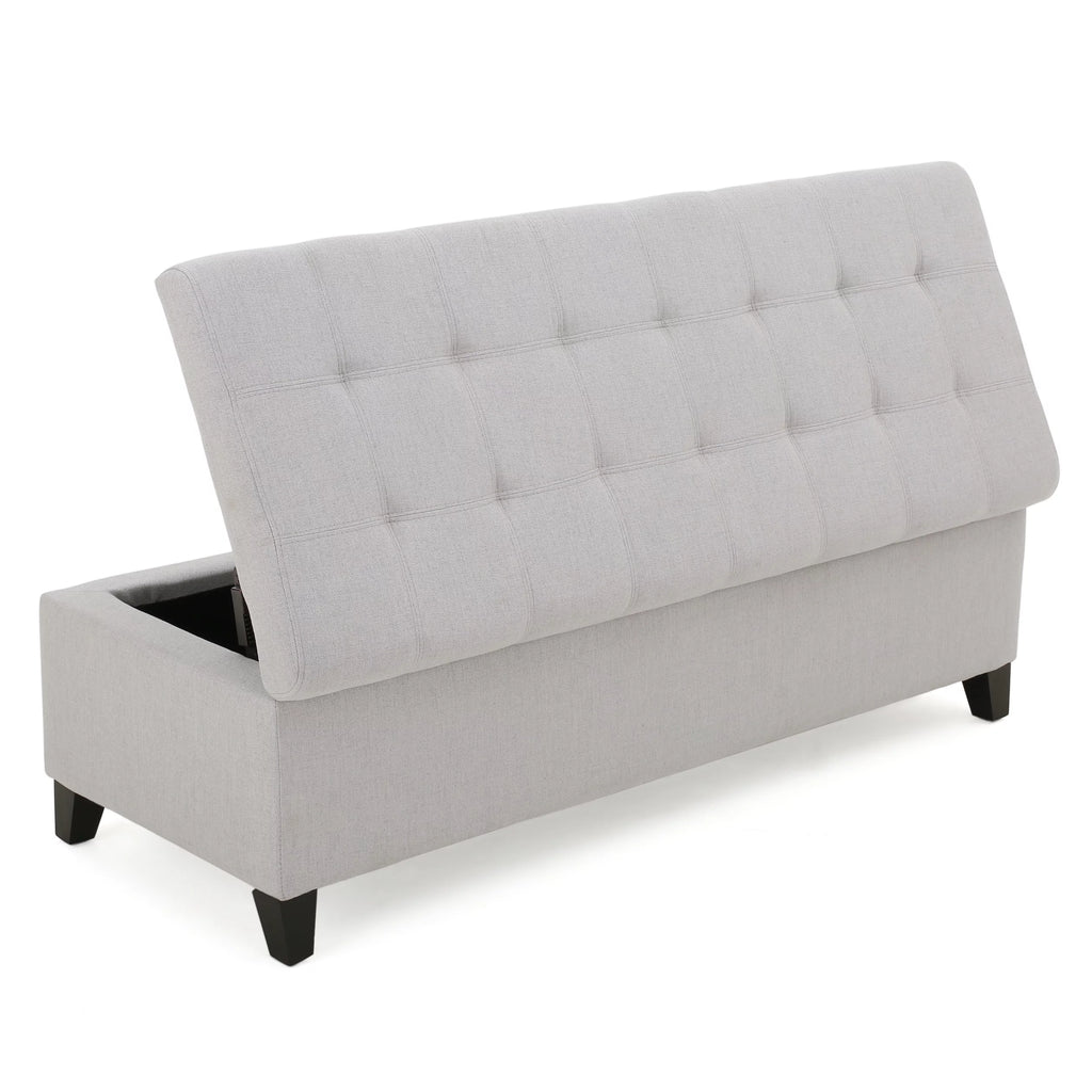 Light Grey Fabric Storage Ottoman M4258