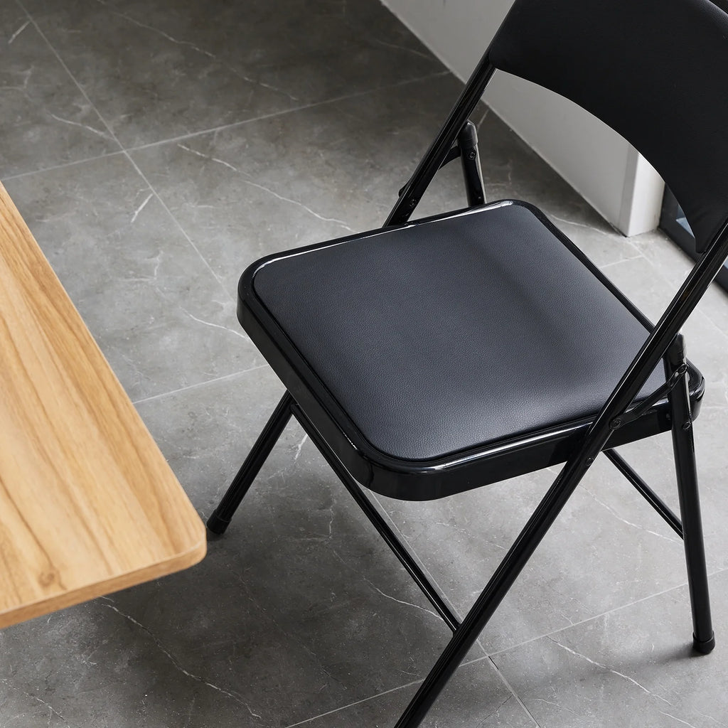 Black Folding Chairs Padded Seat R705