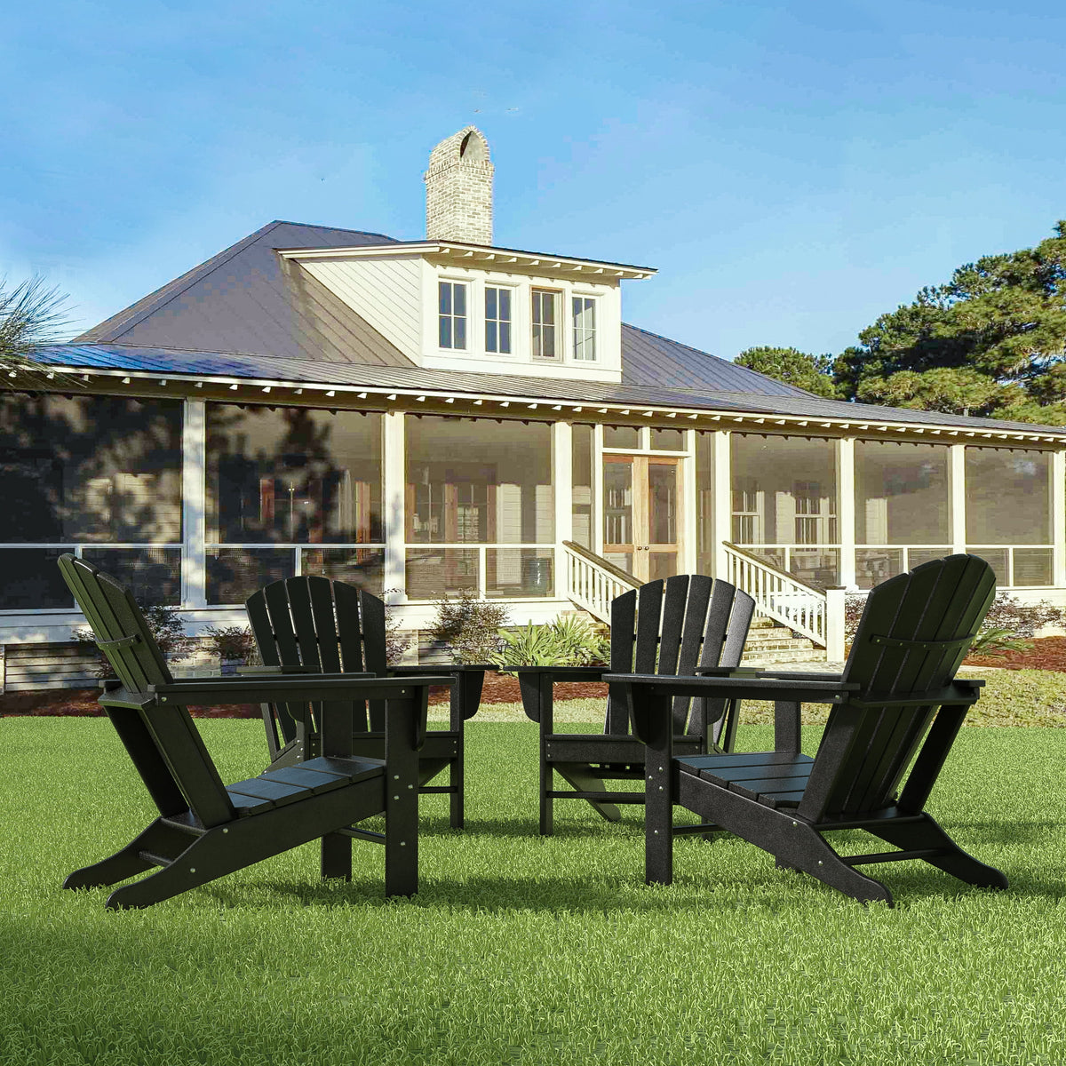 Black Poly Lumber Adirondack Chair B863692