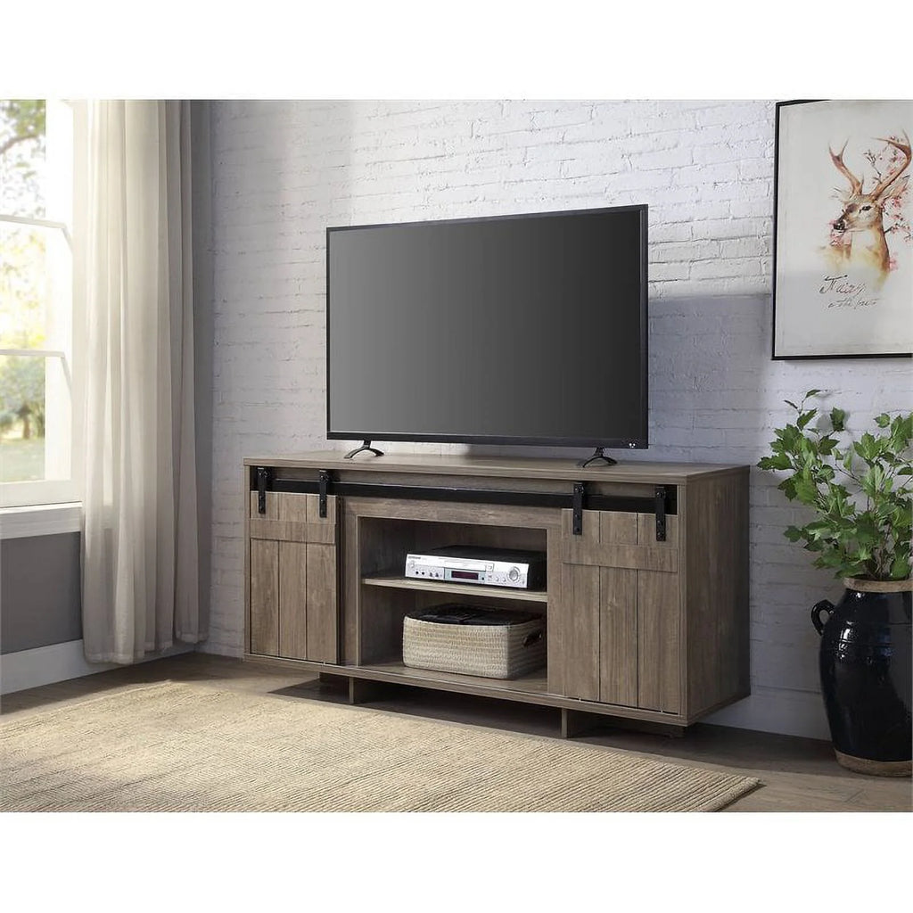 Modern Wood TV Stand in Gray Washed W44454
