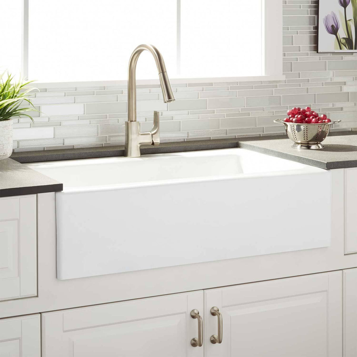 White Cast Iron Kitchen Sink E2743
