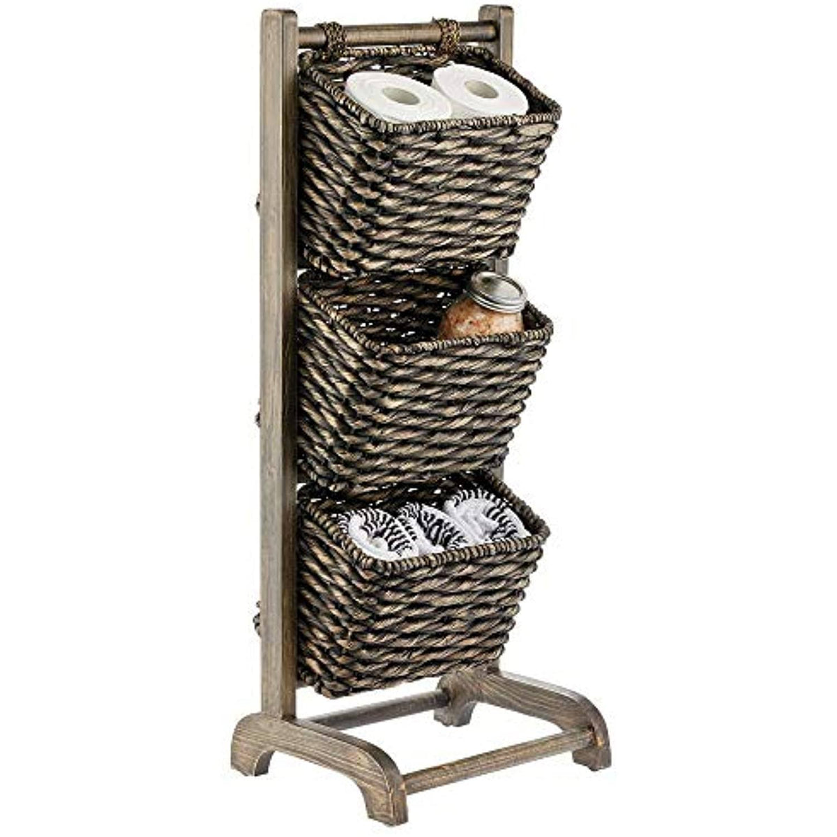 Standing Storage Basket Stand with 3 Baskets A24002