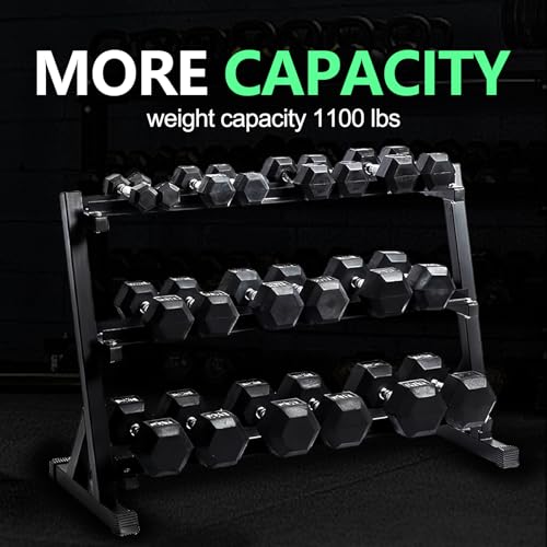Heavy Duty Steel 3-Tier Dumbbell Rack 1100 LBS Capacity A469830