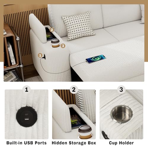 Reversible Sleeper Sectional Sofa with Storage Chaise O347