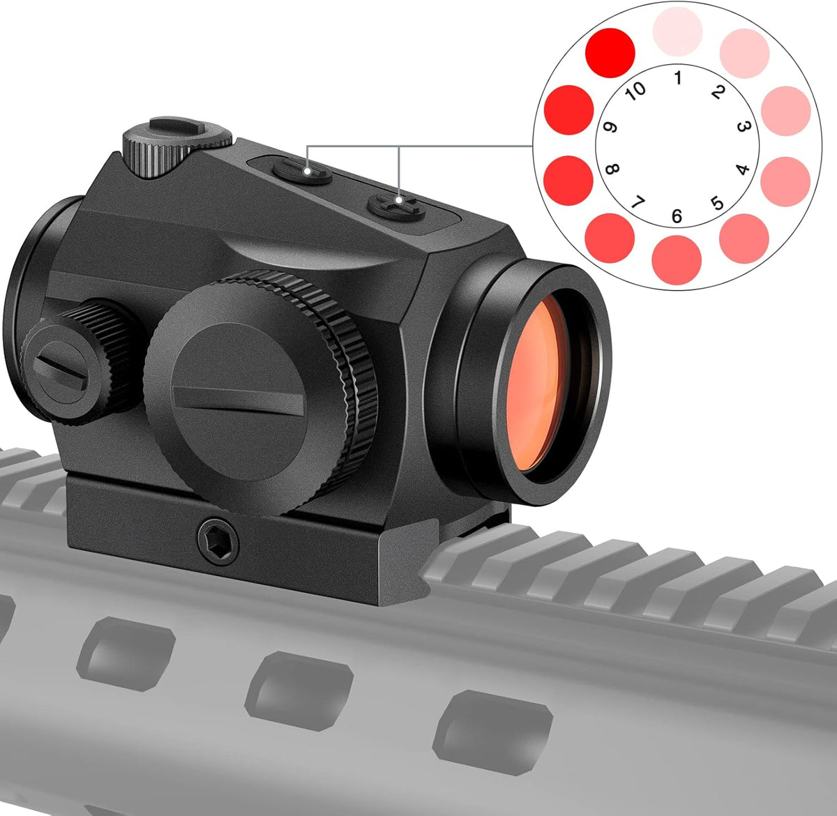 2 MOA Red Dot Sight 1x20mm Reflex Sight with Flip Lens Covers, Black Pack of 2 K201829