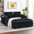 Gray Velvet Pull Out Sofa Bed with USB Port B73466
