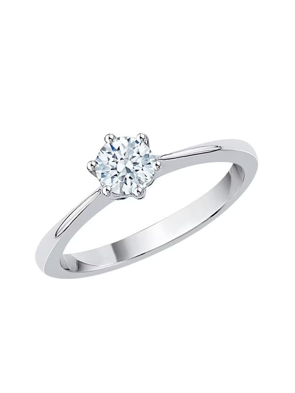 10K White Gold Diamond Solitaire Engagement Ring F18264