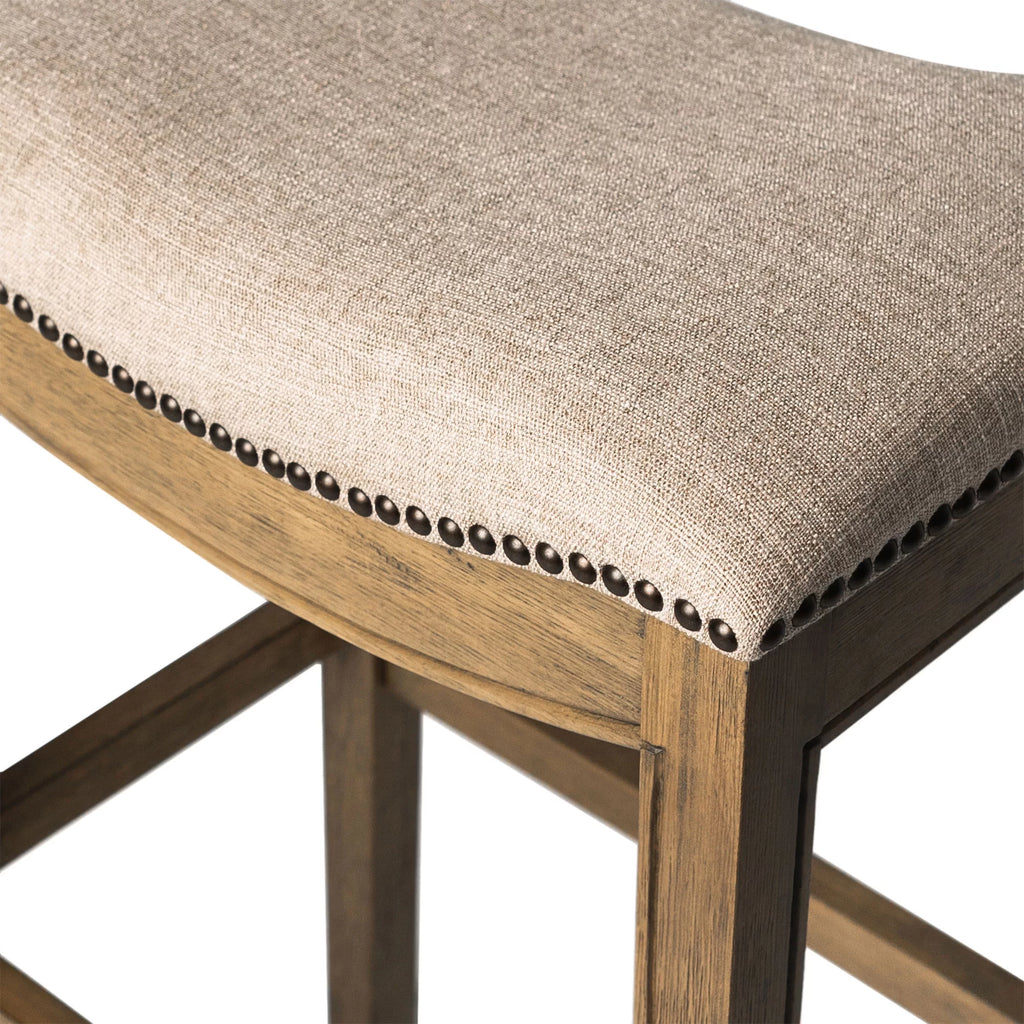 30" Bar Height Stool with Cream Fabric I31660