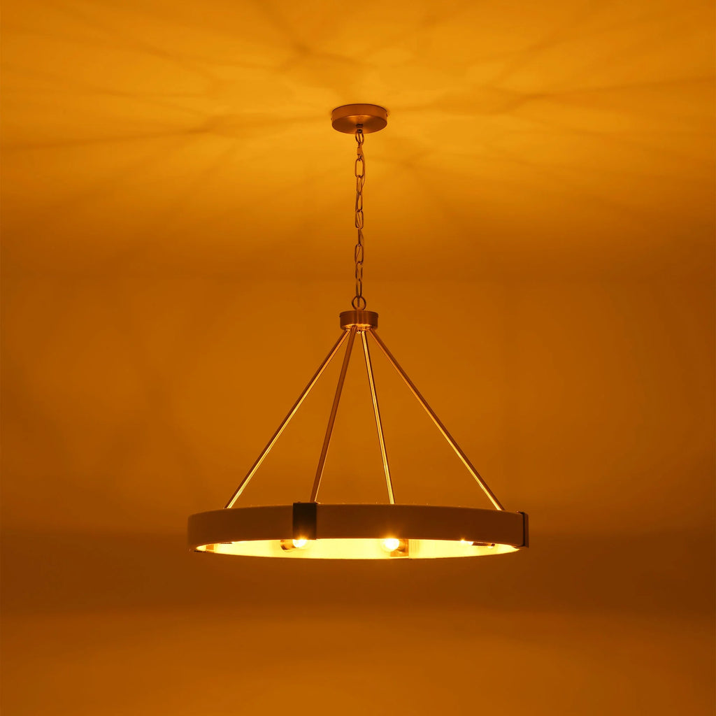 8-Light Dimmable Fabric Ring Chandelier Q157