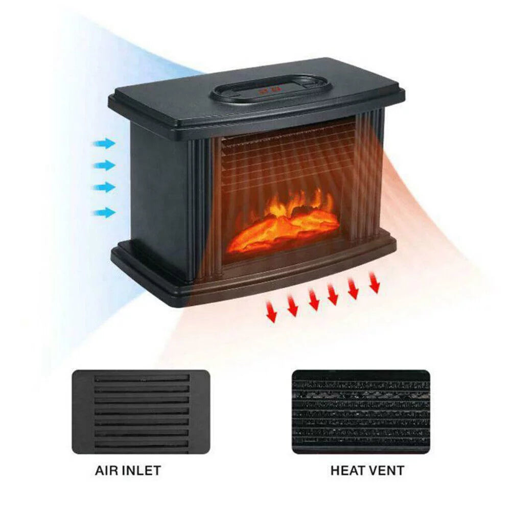 Portable Electric Fireplace Heater Adjustable 3D Flame Y208198