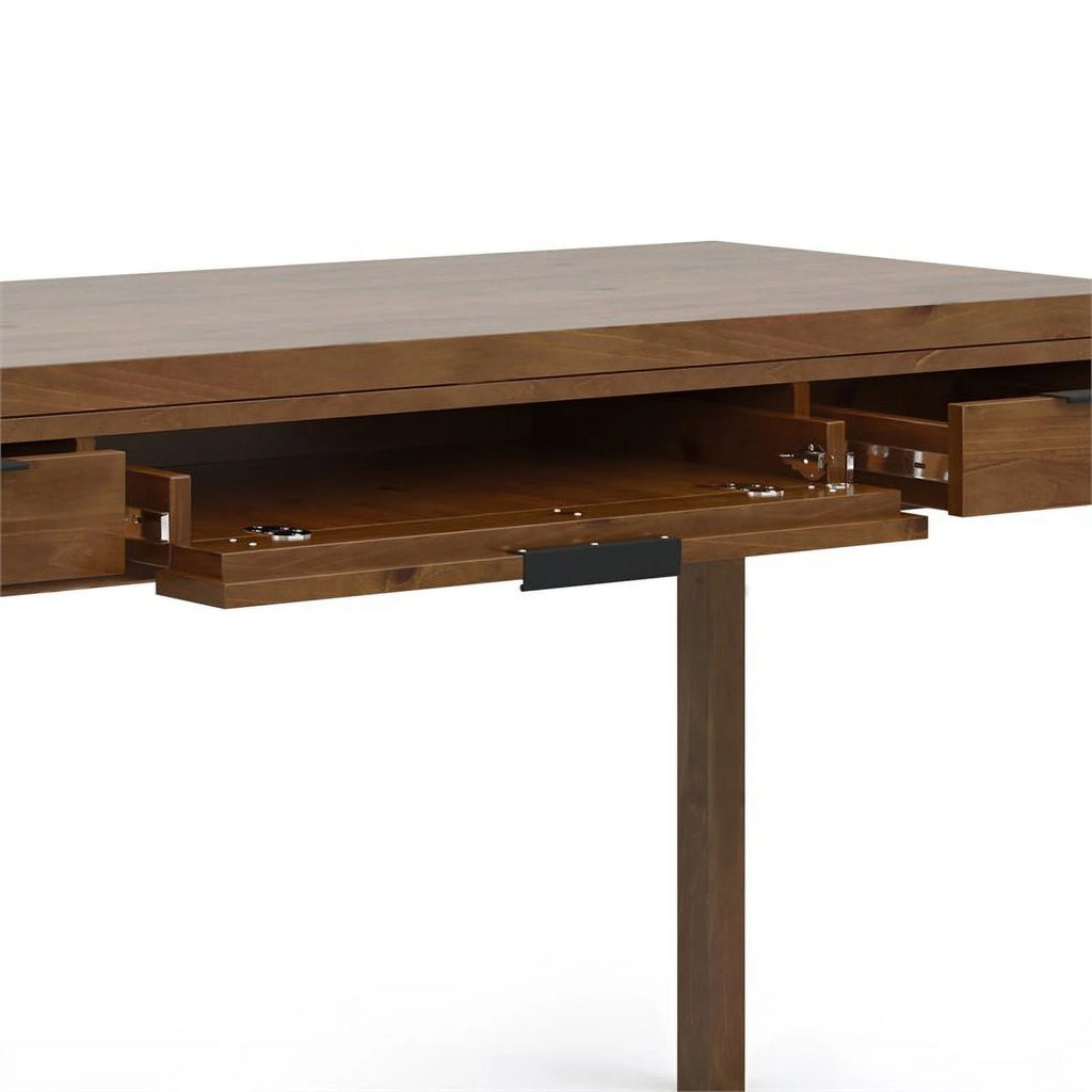 Solid Wood Contemporary 60 " Desk in Medium Saddle Brown K1181