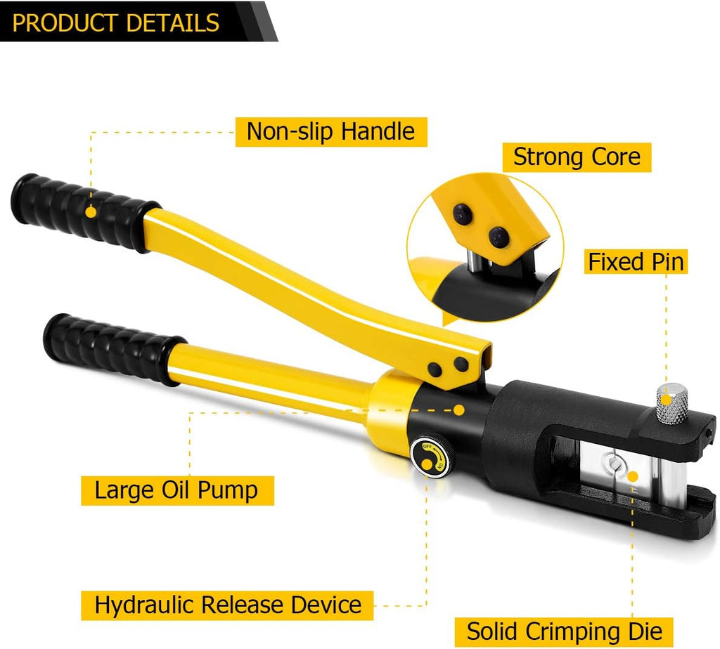 16 Ton Hydraulic Wire Crimper with 11 Dies B4265