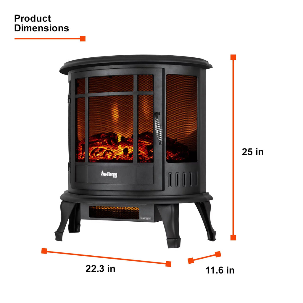 Black Free Standing Electric Fireplace Stove B687
