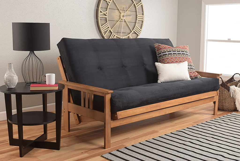 Black Suede Fabric Futon Mattress Q1042