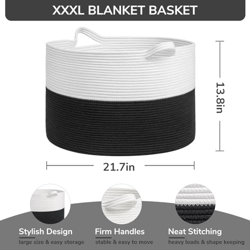 Large Cotton Rope Storage Basket 90L Grey K513
