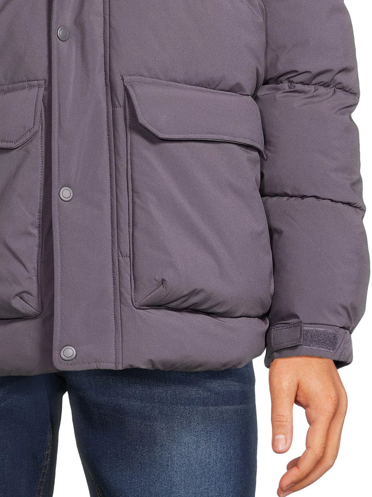 Men's Quilted Puffer Jacket with Removable Hood Y1712