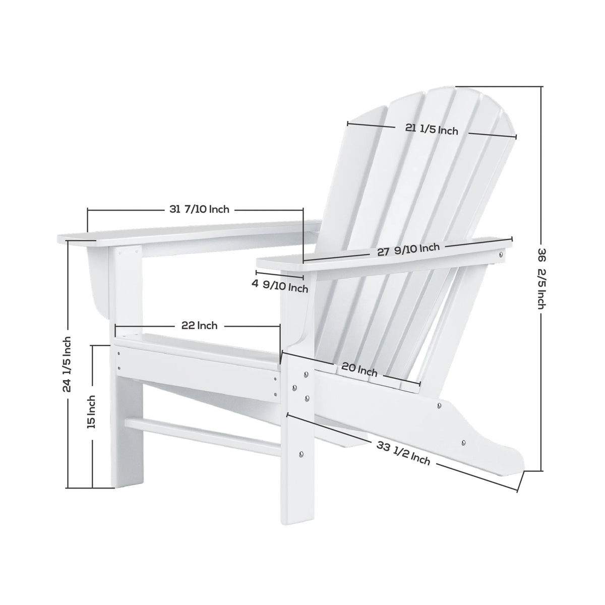 Black Poly Lumber Adirondack Chair B863692