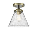 Black Antique Brass Large Cone Semi-Flush Mount L46301