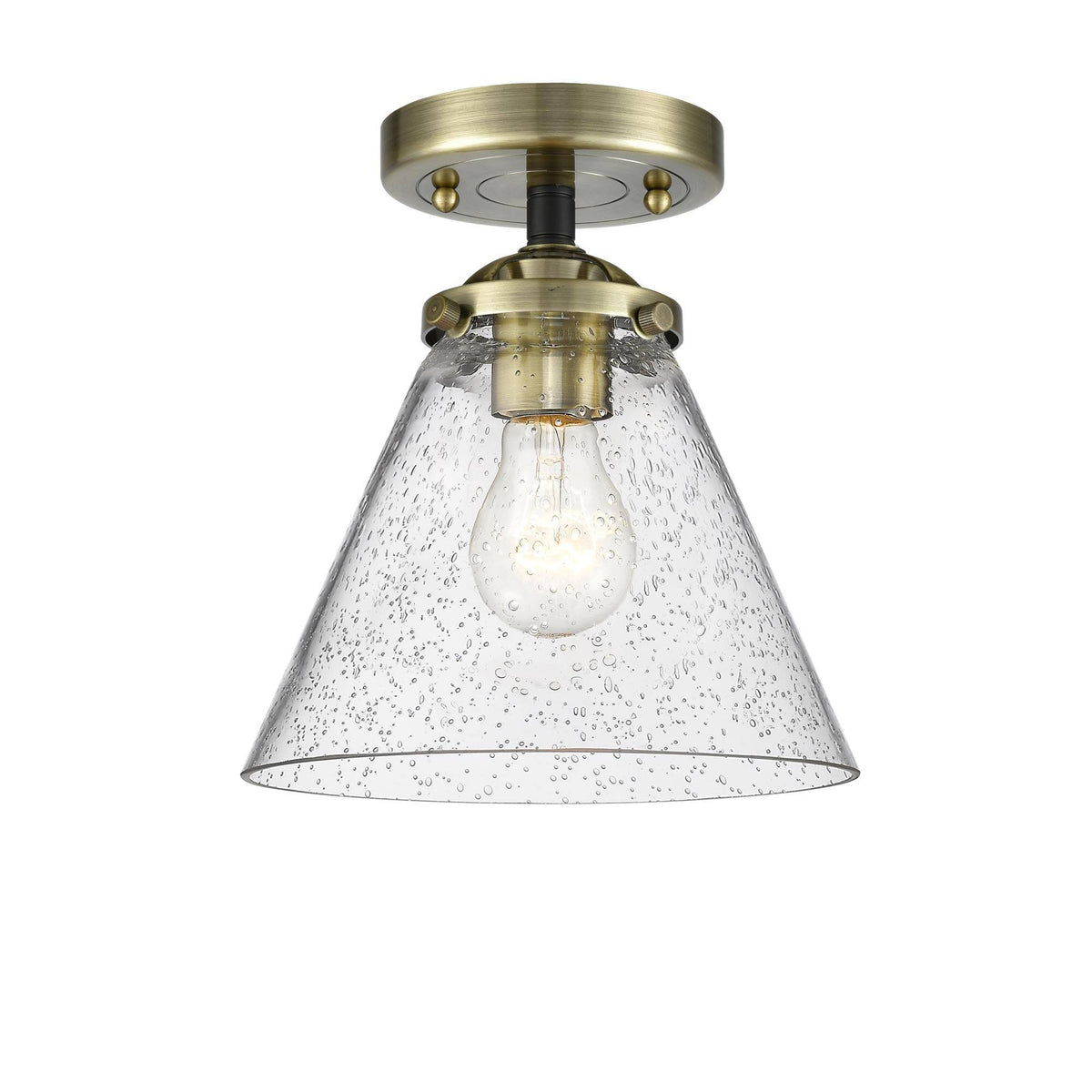 Black Antique Brass Large Cone Semi-Flush Mount L46301