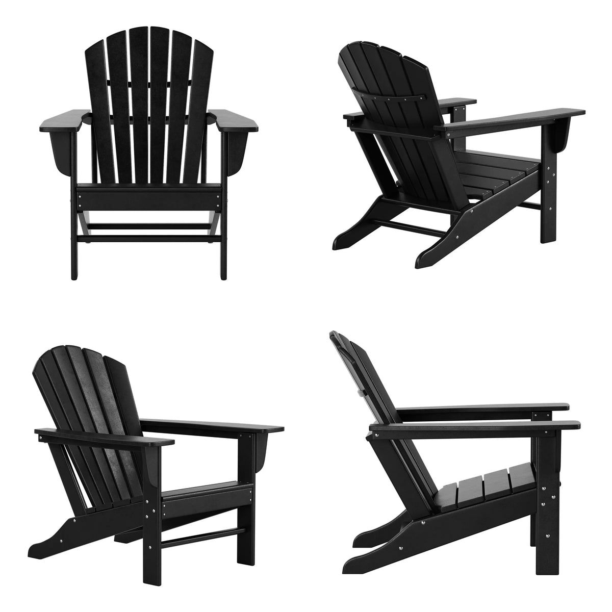 Black Poly Lumber Adirondack Chair B863692