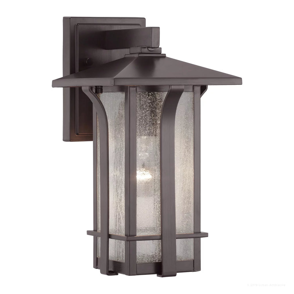 13''H x 7''W Olde Bronze Glass Outdoor Wall Sconce D86998