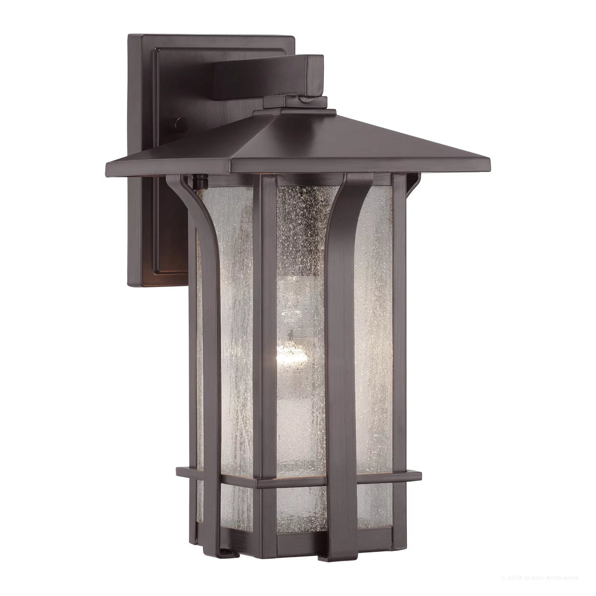 13''H x 7''W Olde Bronze Glass Outdoor Wall Sconce D86998