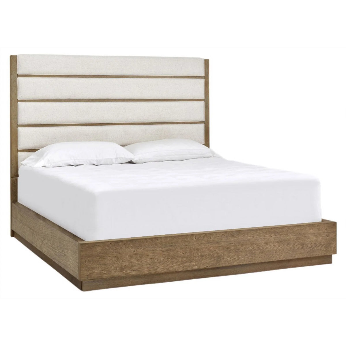 Solid Wood and Fabric Queen Panel Bed R7609