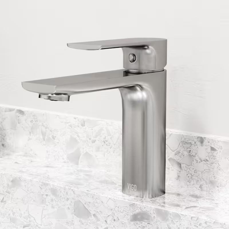 Single Handle Brushed Nickel Bathroom Faucet S356