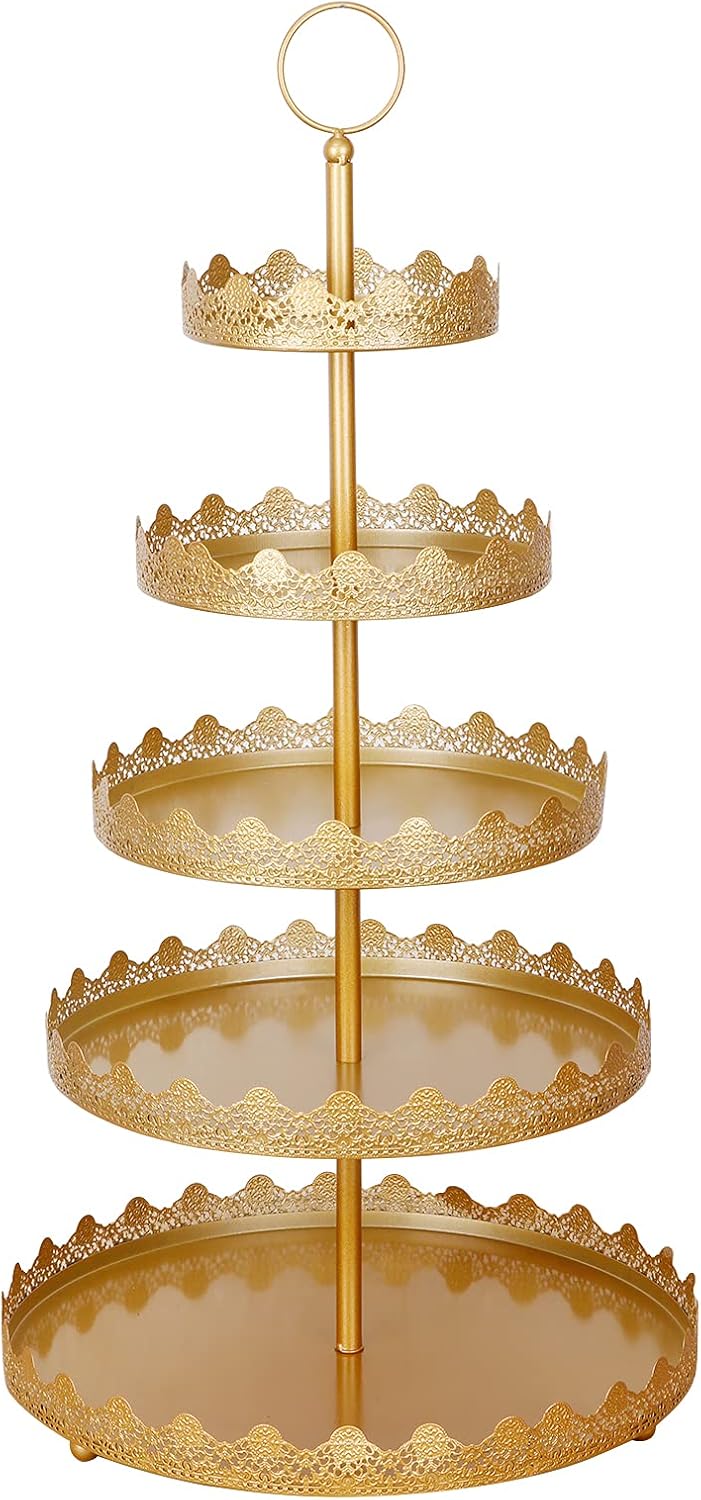 Gold 5-Tier Iron Cupcake Stand X583899
