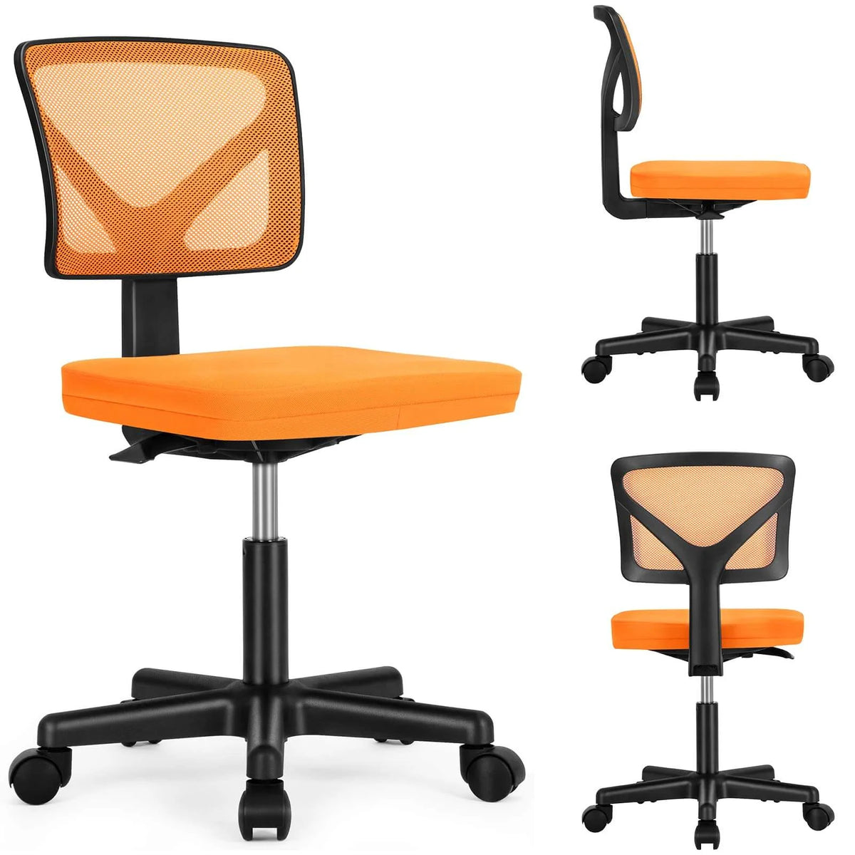 Ergonomic Office Chair with Wheels, Orange A390