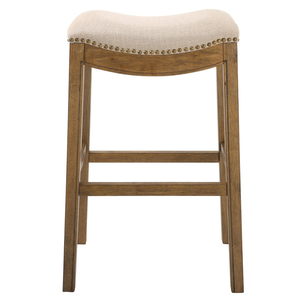 30" Bar Height Stool with Cream Fabric I31660