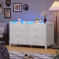 White 6 Drawer Wooden Dresser L703452