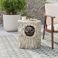 Antique Beige Faux Wood Stump Stool Z912259