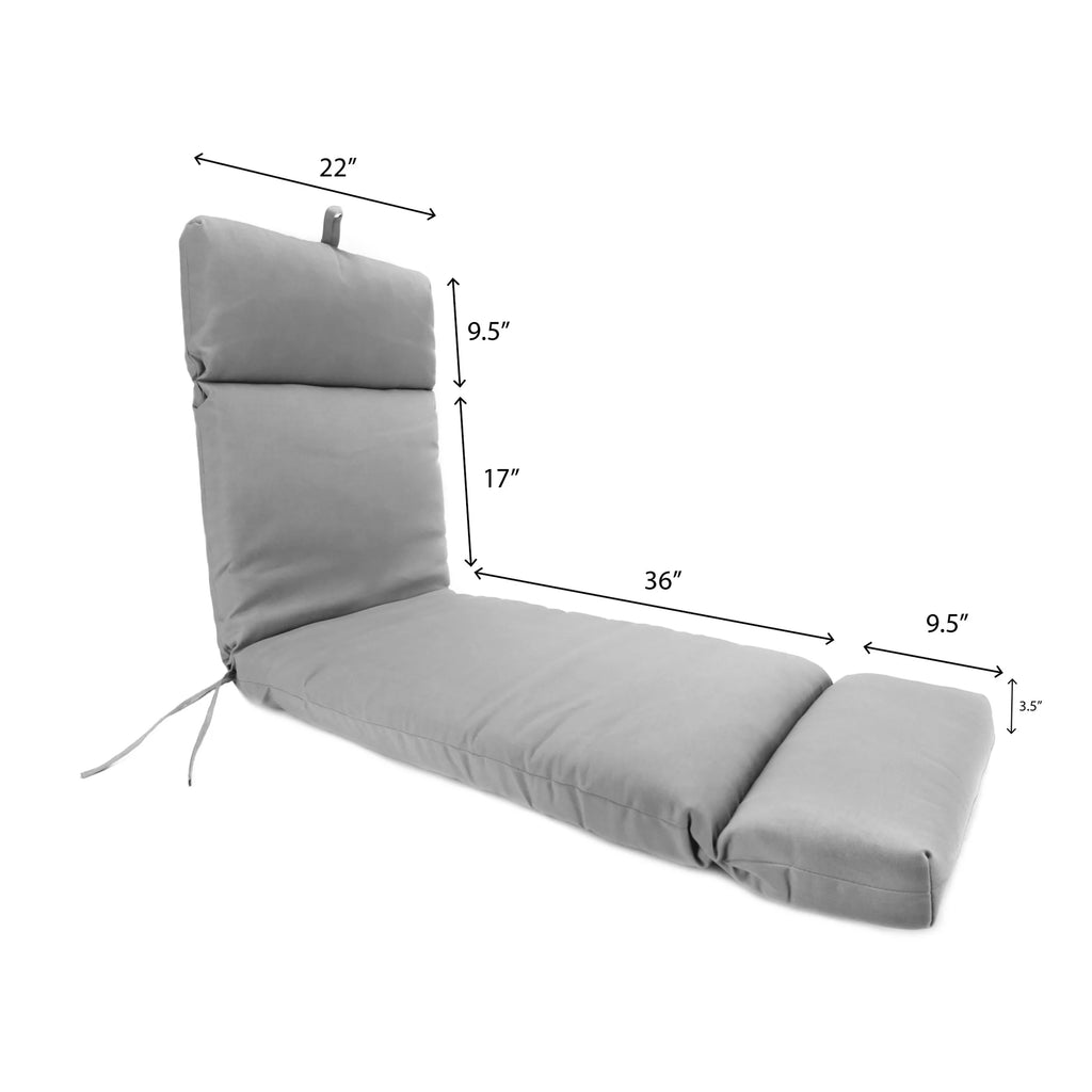 Grey Stripe Rectangular Outdoor Chaise Lounge Cushion with Ties P5836
